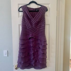 Beautiful Adrianna Papell purple ruffle tiered dress size 12